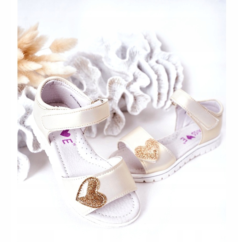 Sandales pour enfants avec velcro Golden Sweetheart doré 4
