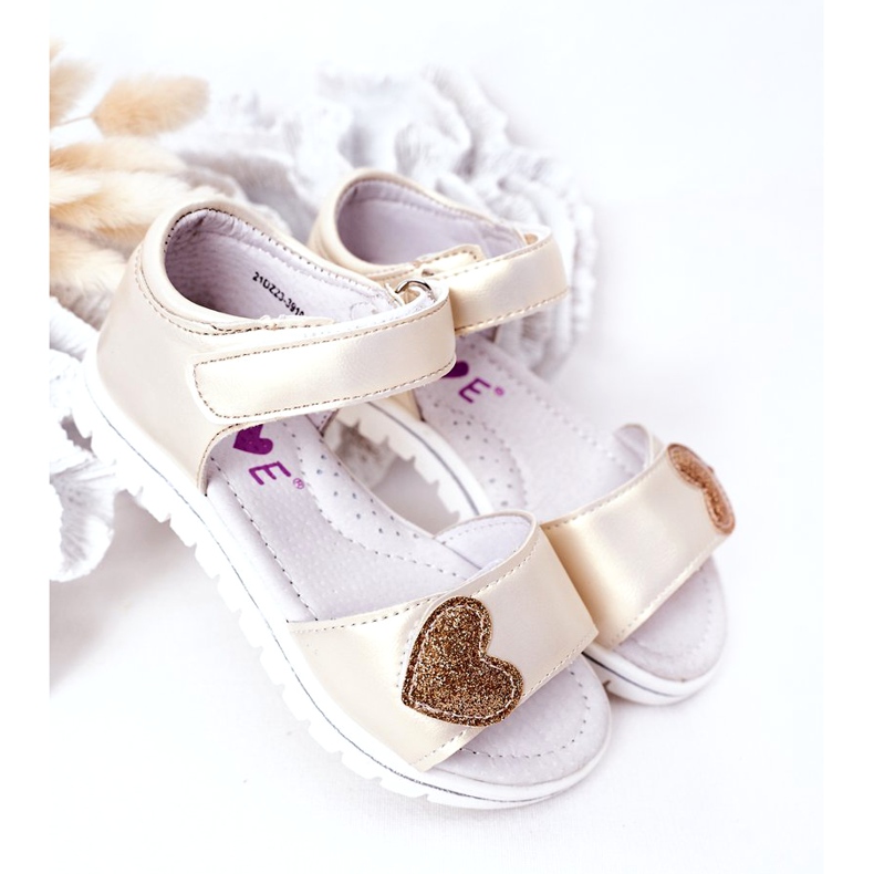 Sandales pour enfants avec velcro Golden Sweetheart d'or 3