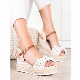 Sweet Shoes Espadrilles Sandales À Rayures beige brun 1