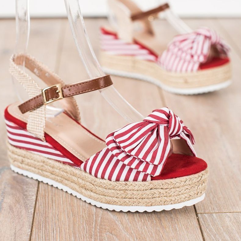 Sweet Shoes Espadrilles Sandales À Rayures rouge 1