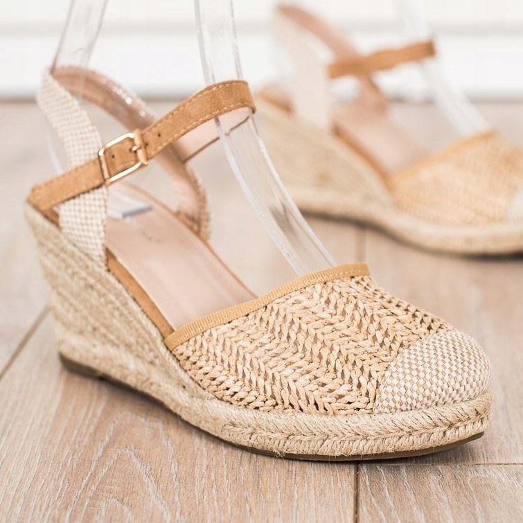 Sweet Shoes Espadrilles Ajourées Sur Le Compensé beige brun 1 Sweet Shoes Espadrilles Ajourées Sur Le Compensé beige brun 1