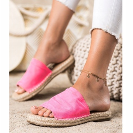 SHELOVET Pantoufles classiques en daim rose 3