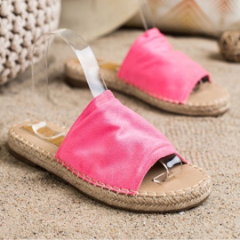 SHELOVET Pantoufles classiques en daim rose 2