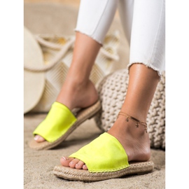 SHELOVET Pantoufles classiques en daim jaune 2