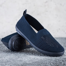 SHELOVET Slipons Ajourés bleu marine 1