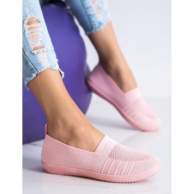 SHELOVET Slipons Ajourés rose 2 SHELOVET Slipons Ajourés rose 2