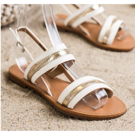 Cm Paris Sandales plates en cuir écologique blanc 1