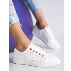 SHELOVET Baskets ajourées avec cuir écologique blanche 2