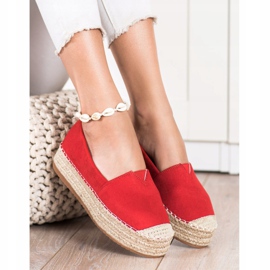Primavera Espadrilles Sur La Plateforme rouge 1
