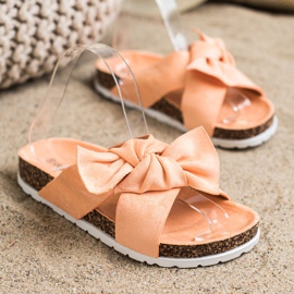 Ideal Shoes Pantoufles à la mode orange 2