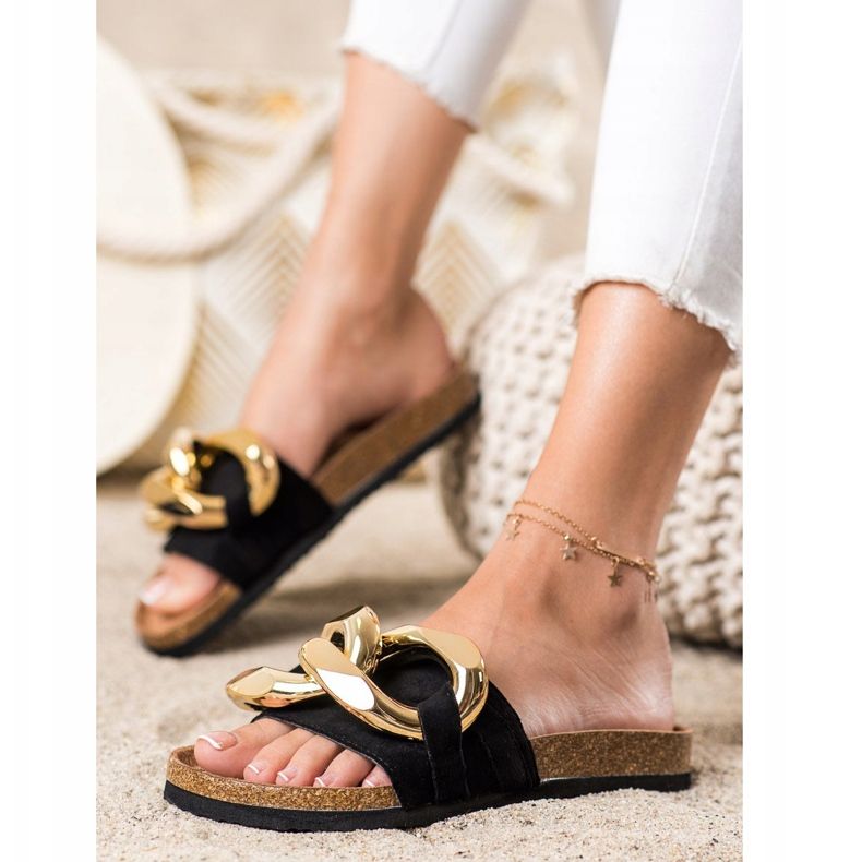 Sabatina Pantoufles de mode noir 1