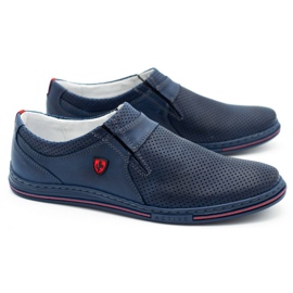 Polbut Chaussures homme en cuir 362, perforées, bleu marine 1 Polbut Chaussures homme en cuir 362, perforées, bleu marine 1