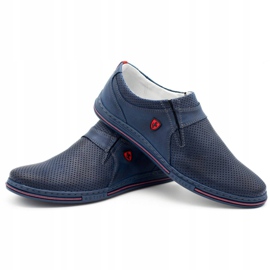 Polbut Chaussures homme en cuir 362, perforées, bleu marine 3 Polbut Chaussures homme en cuir 362, perforées, bleu marine 3