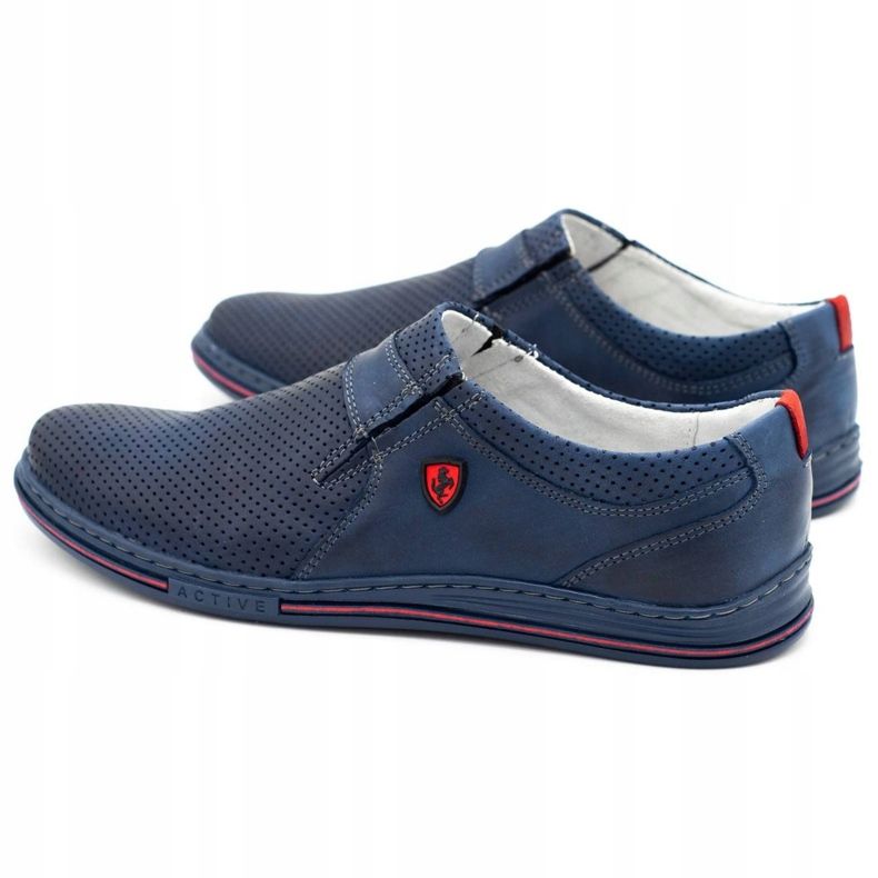 Polbut Chaussures homme en cuir 362, perforées, bleu marine 4 Polbut Chaussures homme en cuir 362, perforées, bleu marine 4