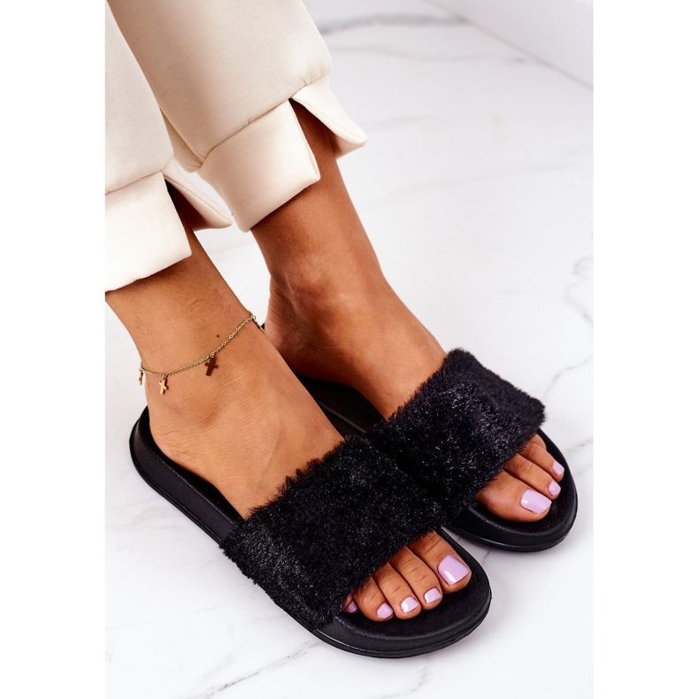 PE1 Chaussons Caoutchouc Fourrure Noir Emery le noir 1