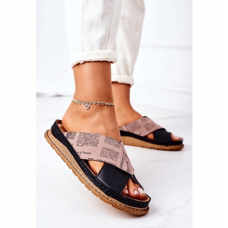 Maciejka 04986-01 Pantoufles en cuir profilées noir-marron brun 2