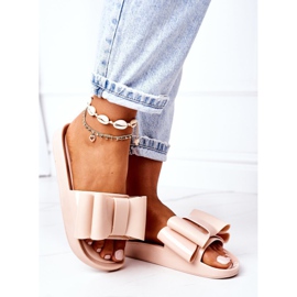 Tongs en caoutchouc beige April avec nœud 5