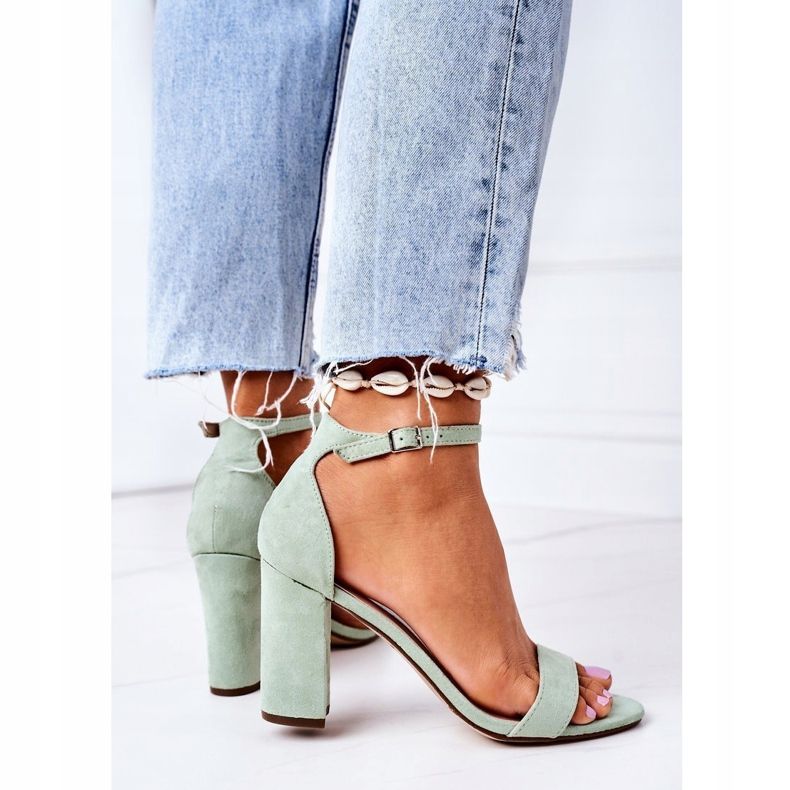 PS1 Sandales en daim vertes sur une barre verte de Florence 2