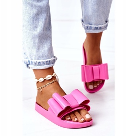 PS1 Pantoufles En Caoutchouc Avec Un Noeud D'Avril Fuchsia rose 4