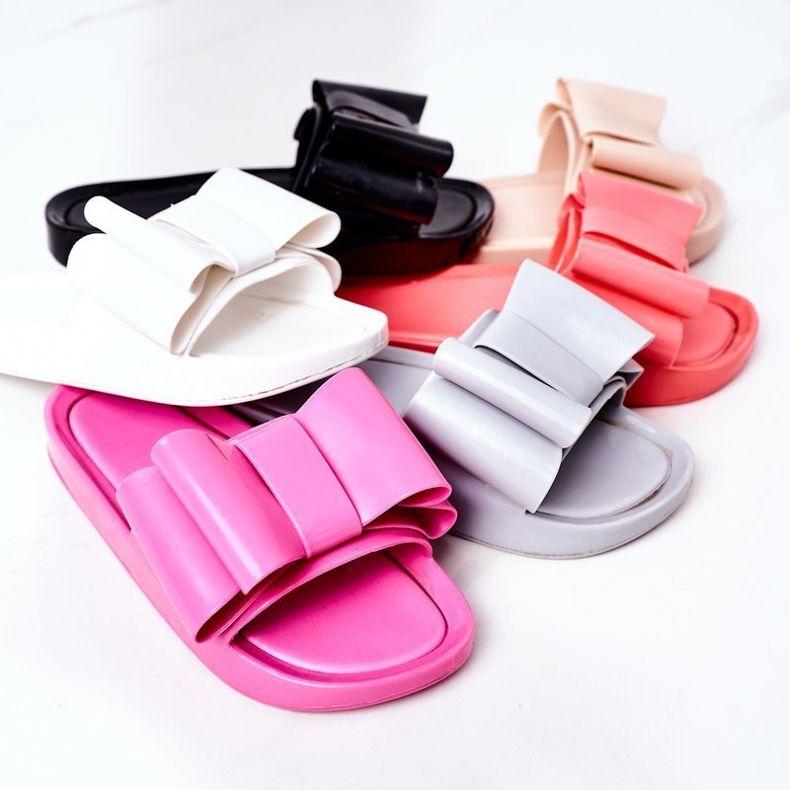 PS1 Pantoufles En Caoutchouc Avec Un Noeud D'Avril Fuchsia rose 1