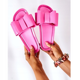 PS1 Pantoufles En Caoutchouc Avec Un Noeud D'Avril Fuchsia rose 2