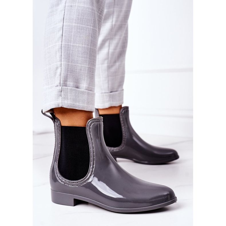 Bottes Jodhpur Parapluie Gris Brillant 1