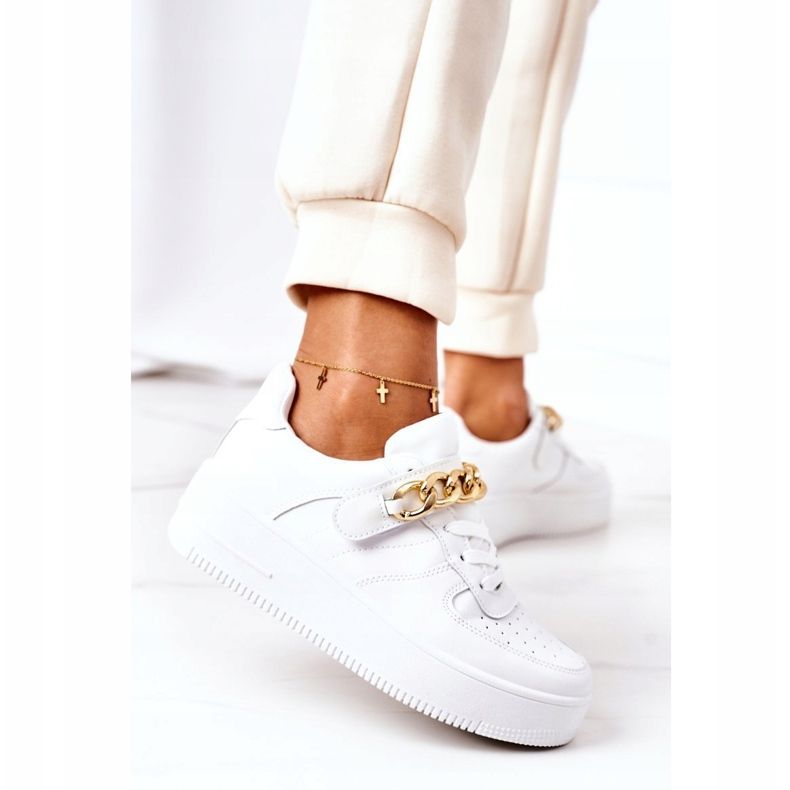 Chaussures De Sport Baskets Avec Chaîne Blanc One Chance blanche 1