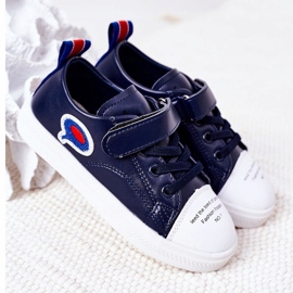 Apawwa Baskets Velcro Cartoon Bleu Marine Enfant 2