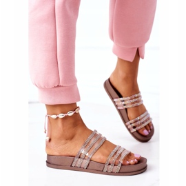 PS1 Chaussons En Caoutchouc Avec Oxyde De Zirconium Or Rose Miss You doré 2