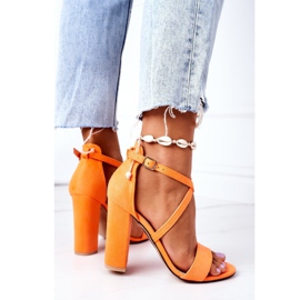 PS1 Sandales en daim sur une barre orange Dance With Me 5