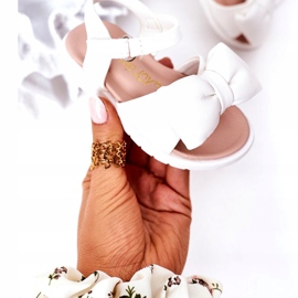 FR1 Sandales pour enfants à nœud blanc Abbie blanche 3 FR1 Sandales pour enfants à nœud blanc Abbie blanche 3