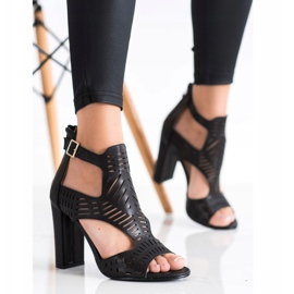 Renda Sandales de mode ajourées le noir 1
