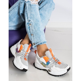 SHELOVET Baskets mode avec maille blanche multicolore 3