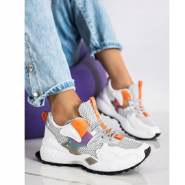 SHELOVET Baskets mode avec maille blanche multicolore 2
