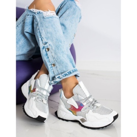 SHELOVET Baskets mode avec maille blanc 1