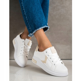 SHELOVET Baskets en cuir écologique blanc 2
