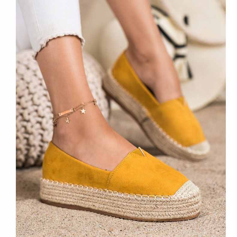 Primavera Espadrilles Sur La Plateforme jaune 2