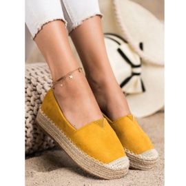 Primavera Espadrilles Sur La Plateforme jaune 3