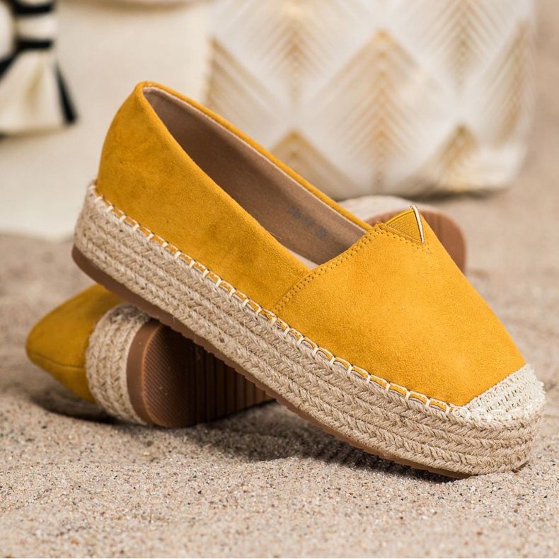Primavera Espadrilles Sur La Plateforme jaune 1