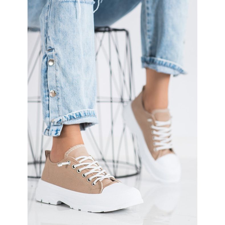 Sabatina Baskets à la mode sur la plate-forme brun 2