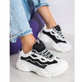 SHELOVET Baskets noires et blanches le noir 2