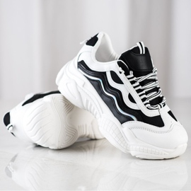 SHELOVET Baskets noires et blanches le noir 1