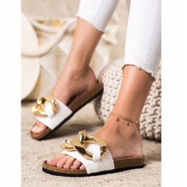 S. BARSKI Pantoufles De Mode Blanches 2
