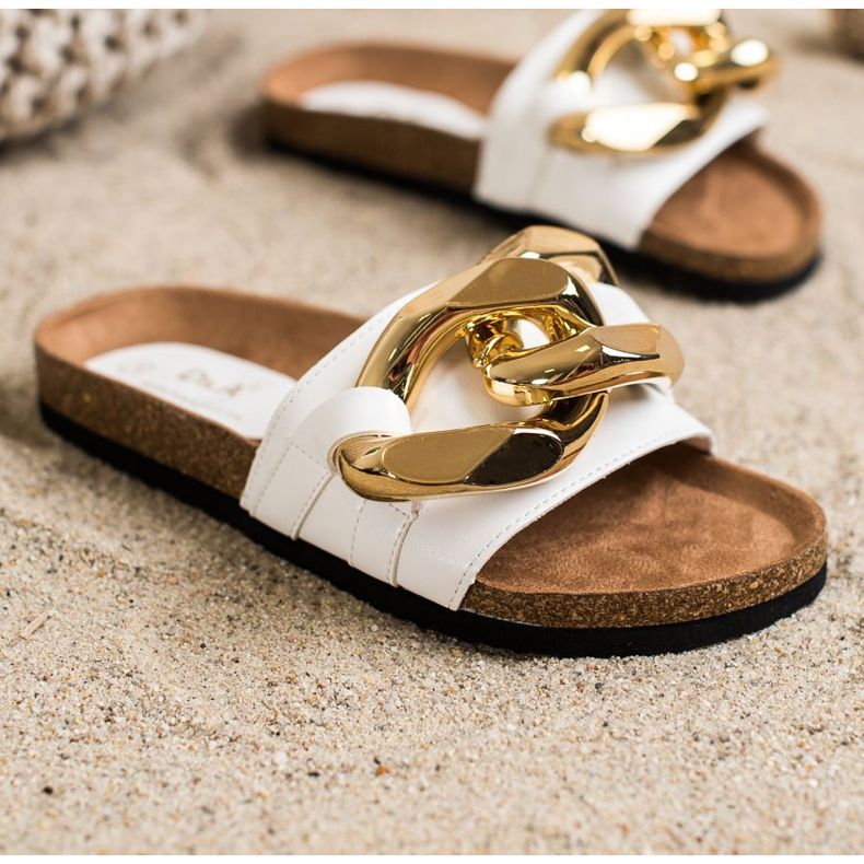 S. BARSKI Pantoufles De Mode Blanches 1