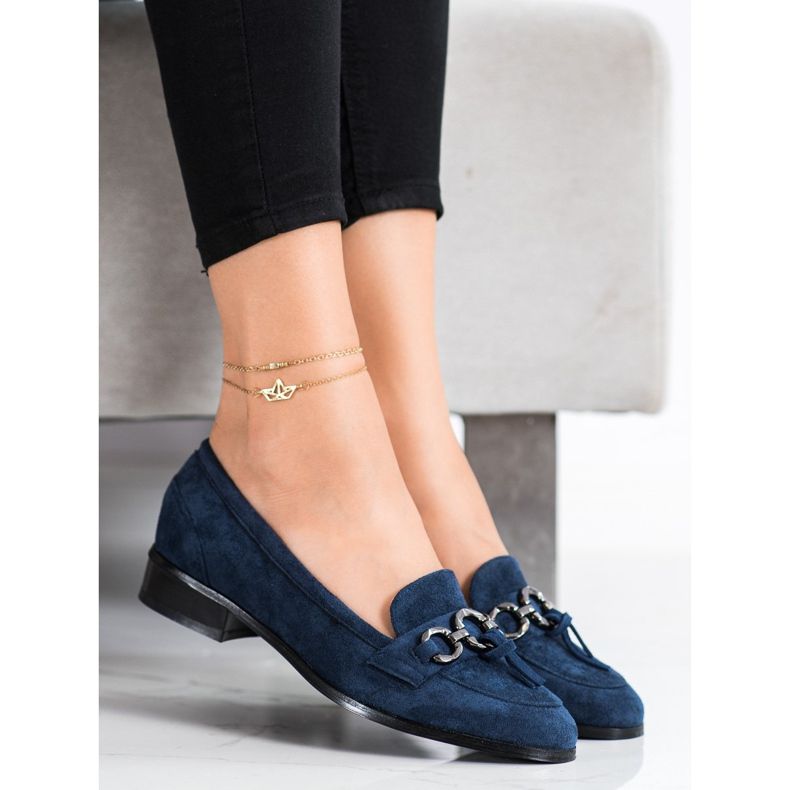 Mocassins à talons plats VINCEZA bleu marine bleu 2