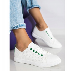 SHELOVET Baskets ajourées avec cuir écologique blanche 2