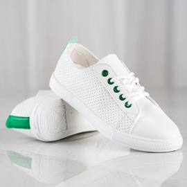 SHELOVET Baskets ajourées avec cuir écologique blanche 1
