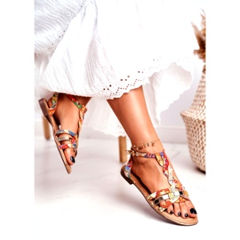 PS1 Sandales pour femmes Elegant Orange Oriental Brooke multicolore d'or 4