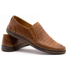 Polbut Chaussures ajourées homme 2107P camel brun 4