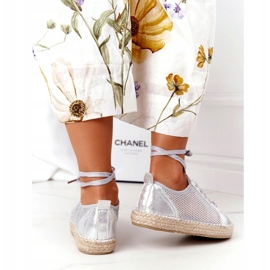 S.Barski Espadrilles Ajourées Lacées S. Barski L17704 Argent 2